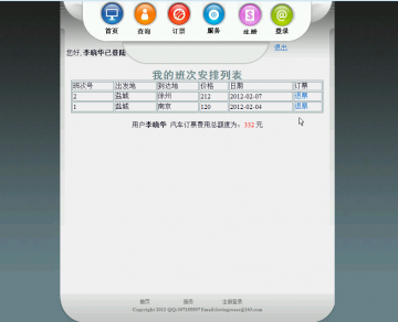 036+jsp网上汽车售票系统ssh+mysql（150元）